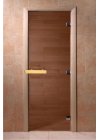 Дверь для бани и сауны Doorwood стекло гладкое бронза 8мм, РФ